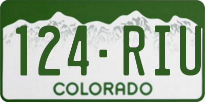 CO license plate 124RIU