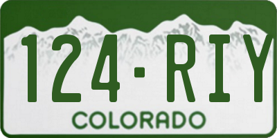 CO license plate 124RIY