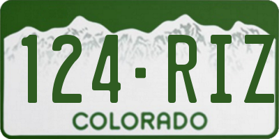 CO license plate 124RIZ