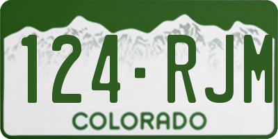 CO license plate 124RJM
