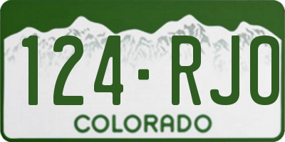 CO license plate 124RJO