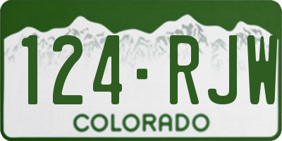 CO license plate 124RJW