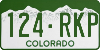 CO license plate 124RKP