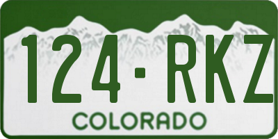 CO license plate 124RKZ