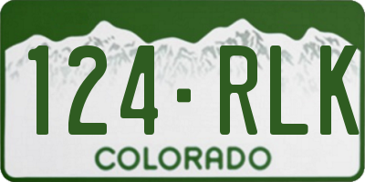 CO license plate 124RLK