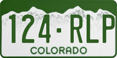CO license plate 124RLP