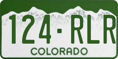 CO license plate 124RLR