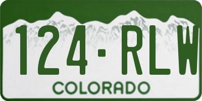 CO license plate 124RLW
