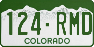 CO license plate 124RMD