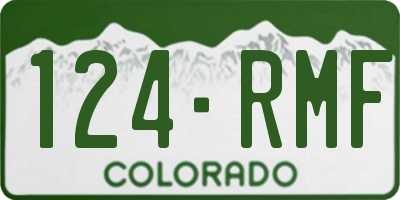 CO license plate 124RMF