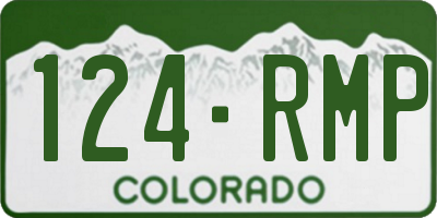 CO license plate 124RMP