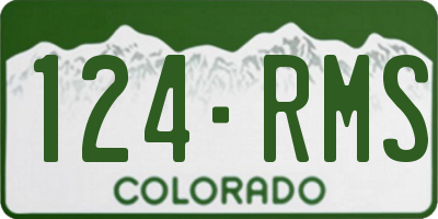 CO license plate 124RMS