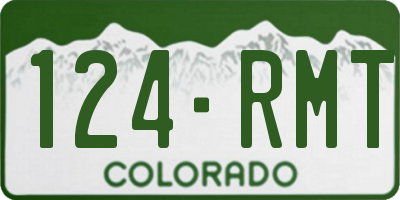 CO license plate 124RMT