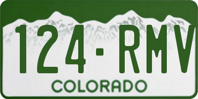 CO license plate 124RMV