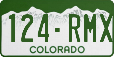 CO license plate 124RMX