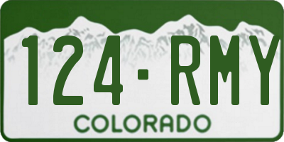 CO license plate 124RMY