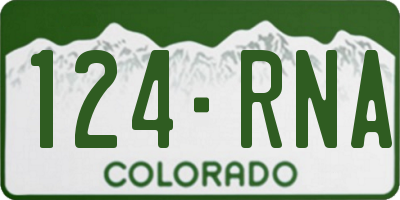 CO license plate 124RNA