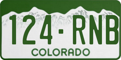 CO license plate 124RNB