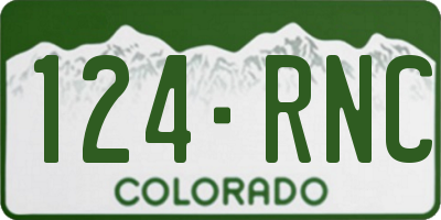 CO license plate 124RNC