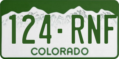 CO license plate 124RNF