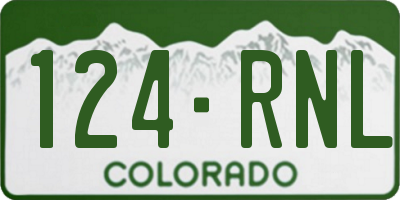 CO license plate 124RNL