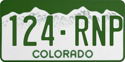 CO license plate 124RNP