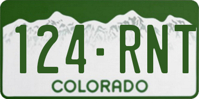 CO license plate 124RNT