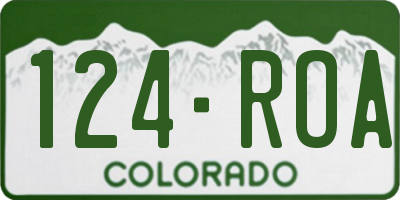 CO license plate 124ROA