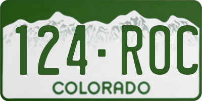 CO license plate 124ROC