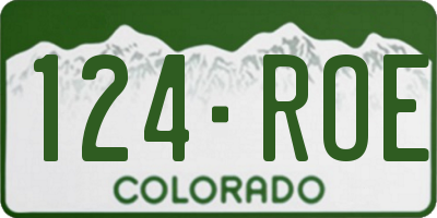 CO license plate 124ROE