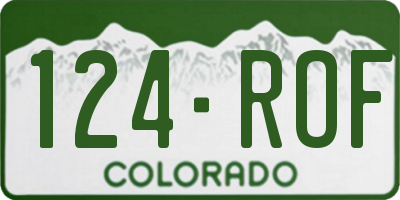CO license plate 124ROF