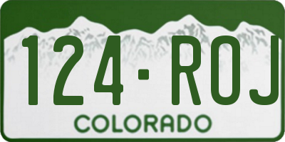 CO license plate 124ROJ
