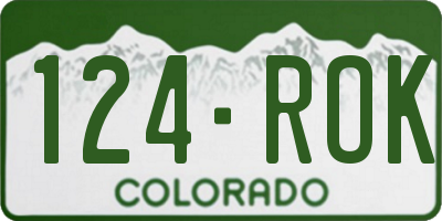 CO license plate 124ROK