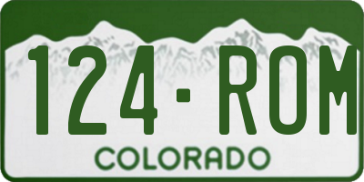 CO license plate 124ROM