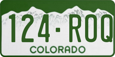 CO license plate 124ROQ