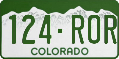 CO license plate 124ROR