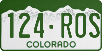 CO license plate 124ROS