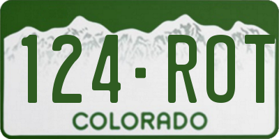CO license plate 124ROT