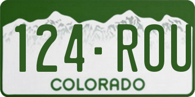 CO license plate 124ROU