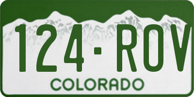 CO license plate 124ROV