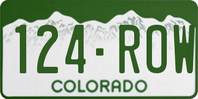 CO license plate 124ROW