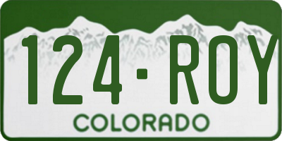 CO license plate 124ROY