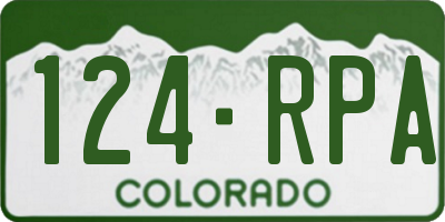 CO license plate 124RPA