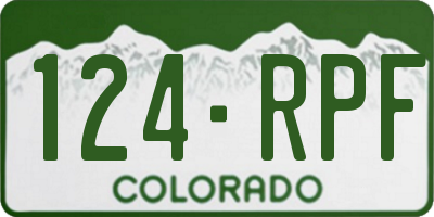 CO license plate 124RPF
