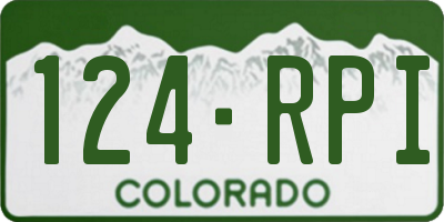 CO license plate 124RPI