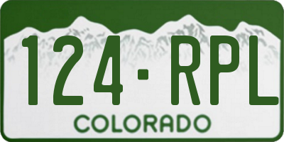CO license plate 124RPL