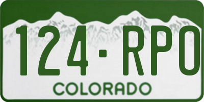 CO license plate 124RPO