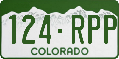 CO license plate 124RPP