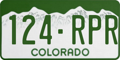 CO license plate 124RPR