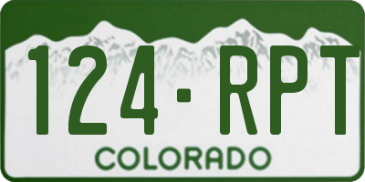 CO license plate 124RPT